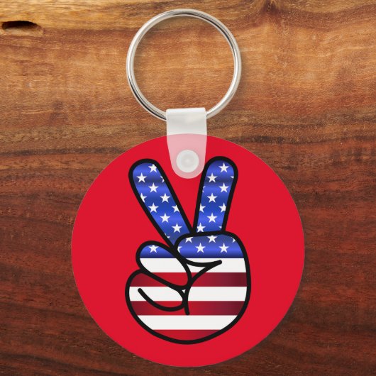 Rode Amerikaanse vlag Sleutelhanger (Voorkant)