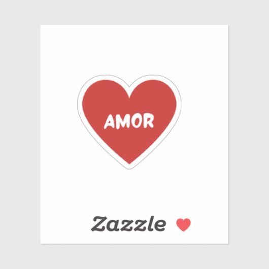Rode Amor Hart Sticker (Vel)