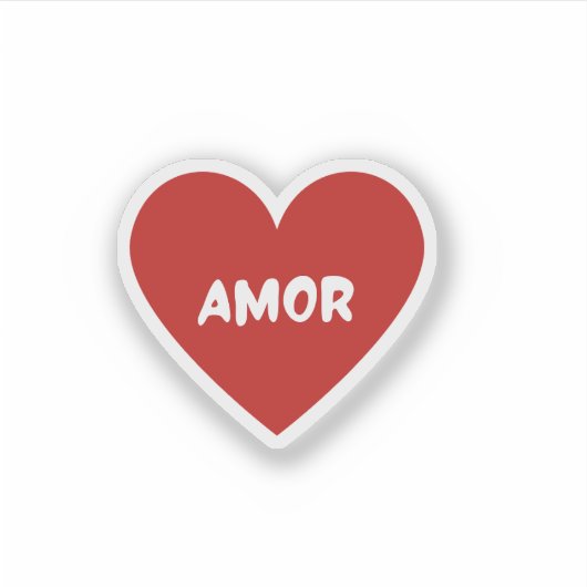 Rode Amor Hart Sticker (Voorkant)