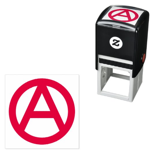 Rode Anarchie Symbool Zelfinktende Stempel (In situ)