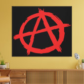 Rode anarchist een symbool anarchie Logo Canvas Afdruk (Insitu (Woonkamer))