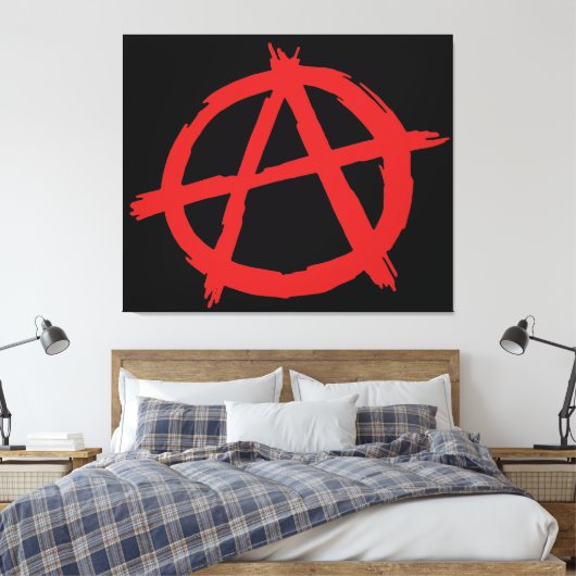 Rode anarchist een symbool anarchie Logo Canvas Afdruk (Insitu (Slaapkamer))