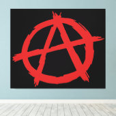 Rode anarchist een symbool anarchie Logo Canvas Afdruk (Insitu (Houten vloer))