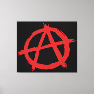 Rode anarchist een symbool anarchie Logo Canvas Afdruk