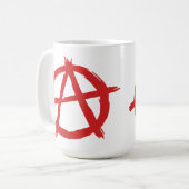 Rode anarchist een symbool anarchie Logo Koffiemok (Voorkant links)