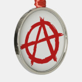 Rode anarchist een symbool anarchie Logo Metalen Ornament (Rechts)
