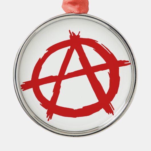 Rode anarchist een symbool anarchie Logo Metalen Ornament (Voorkant)