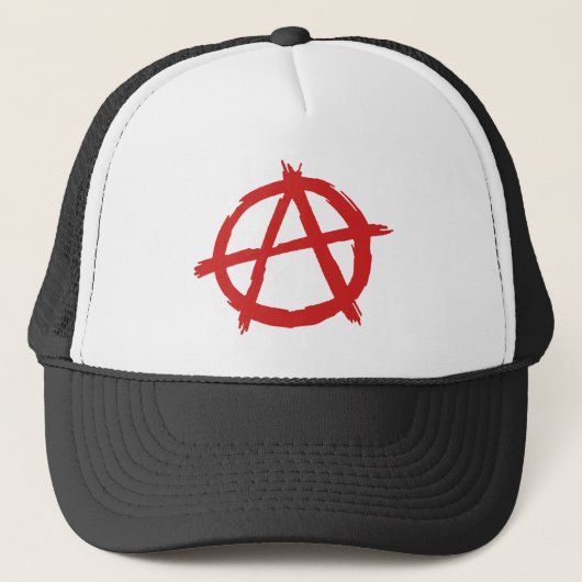 Rode anarchist een symbool anarchie Logo Trucker Pet (Voorkant)