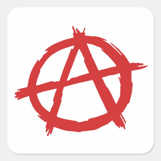 Rode anarchist een symbool anarchie Logo Vierkante Sticker (Voorkant)