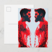 Rode Anatomie – Abstract Menselijk Spieronderzoek Briefkaart (Voorkant / Achterkant)