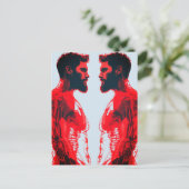 Rode Anatomie – Abstract Menselijk Spieronderzoek Briefkaart (Staand voorkant)