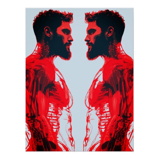 Rode Anatomie – Abstract Menselijk Spieronderzoek Perfect Poster (Voorkant)