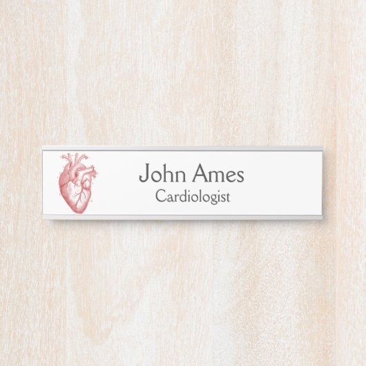 Rode anatomische hartcardiologie deurbordje (Voorkant)