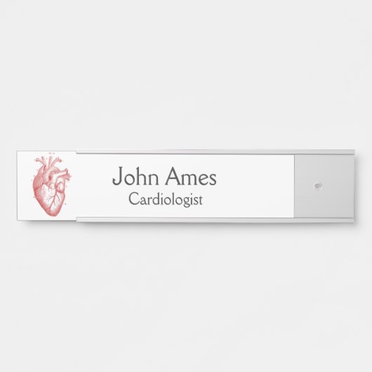 Rode anatomische hartcardiologie deurbordje (Voorkant)