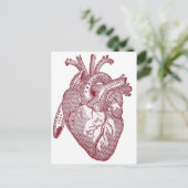 Rode anatomische hartslag briefkaart (Staand voorkant)