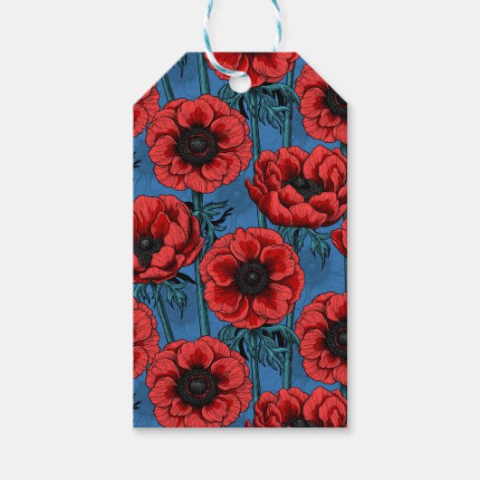 Rode anemontuin cadeaulabel (Voorkant)