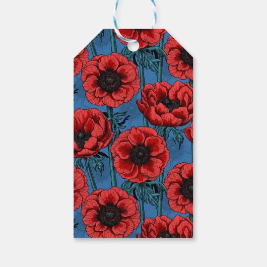 Rode anemontuin cadeaulabel (Achterkant)