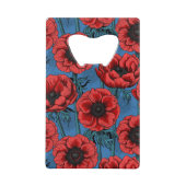 Rode anemontuin creditkaart flessenopener (Voorkant)