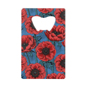 Rode anemontuin creditkaart flessenopener