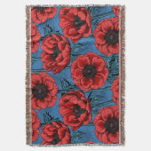 Rode anemontuin deken (Voorkant Verticaal)