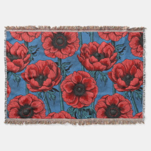 Rode anemontuin deken