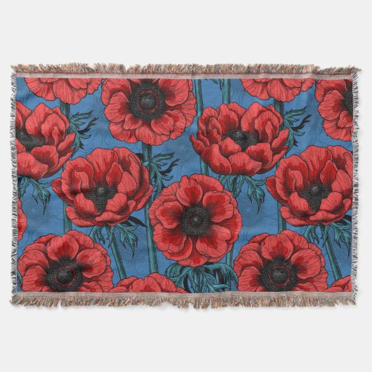 Rode anemontuin deken (Voorkant)