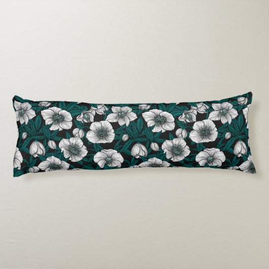 Rode anemontuin lichaamskussen (Achterkant)