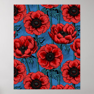 Rode anemontuin poster