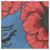 Rode anemontuin stof (Close Up)