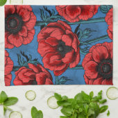 Rode anemontuin theedoek (Gevouwen)