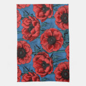 Rode anemontuin theedoek (Verticaal)