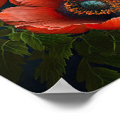 Rode Anemoon Bloemen Kunstprint Poster (Hoek)