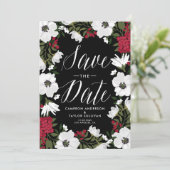 Rode Anemoon Blooms Save the Date Aankondiging (Staand voorkant)