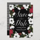 Rode Anemoon Blooms Save the Date Aankondiging (Voorkant / Achterkant)