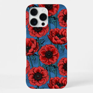 Rode anemoon tuin iPhone 16 pro max hoesje