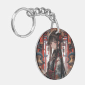 Rode Anime Prinses Tasbedel Sleutelhanger (Voorkant Links)