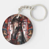 Rode Anime Prinses Tasbedel Sleutelhanger (Achterkant)