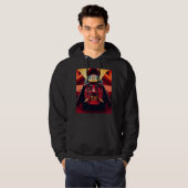 Rode anime-samurai-masker hoodie (Voorkant volledig)