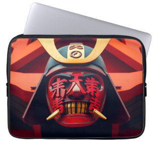 Rode anime-samurai-masker laptop sleeve