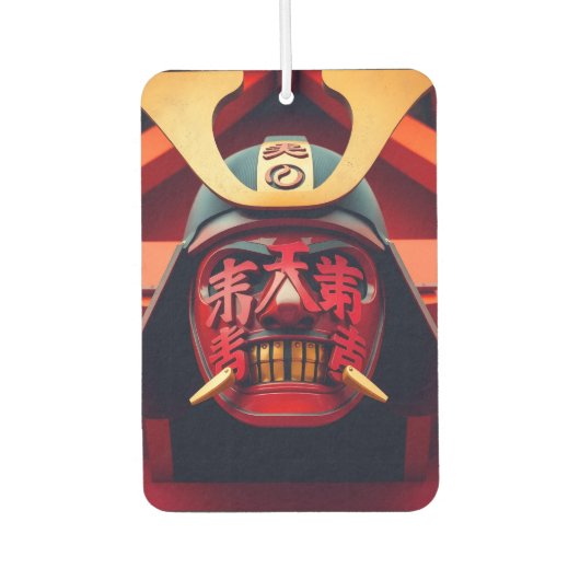 Rode anime-samurai-masker luchtverfrisser (Voorkant)