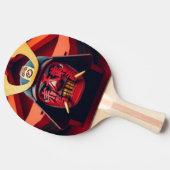 Rode anime-samurai-masker tafeltennisbatje (Zijkant)