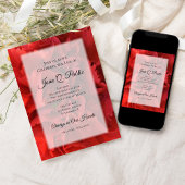 Rode Anjer Bloem Viering van het Leven Memorial Kaart