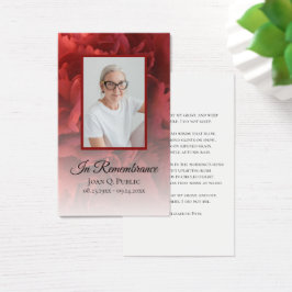 Rode Anjer Bloemen Begrafenis Gebed Visitekaartje