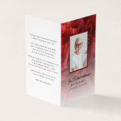 Rode Anjer Bloemen Begrafenis Gebed Visitekaartje (Buitenkant)