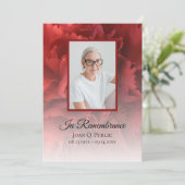 Rode Anjer Bloemen Begrafenis Service Programmakaart (Staand voorkant)