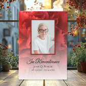 Rode anjer bloemen begrafenisdienst gevouwen programma