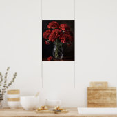 Rode Anjer Bloemen Kunstprint Poster (Keuken)