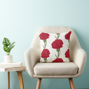 Rode anjer bloemen kussen