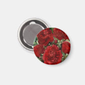 Rode anjer bloemen magneet (Voorkant / Achterkant)
