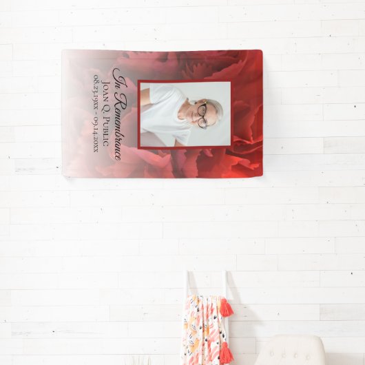 Rode anjer bloemenviering van het leven begrafenis spandoek (Insitu)